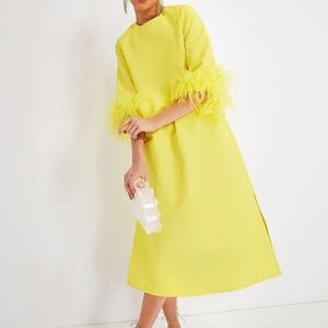 Tuckernuck Citron Feather Jamie Dress, M, Like New